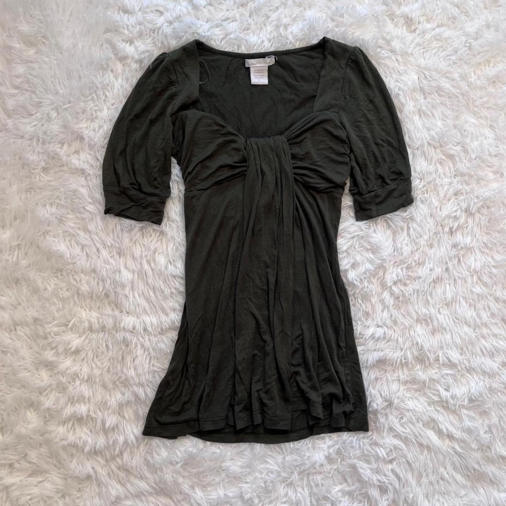 Y2K olive green baby doll top small